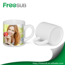 Alta calidad pequeño 6 oz blanca en blanco cerámica mugs para sublimación